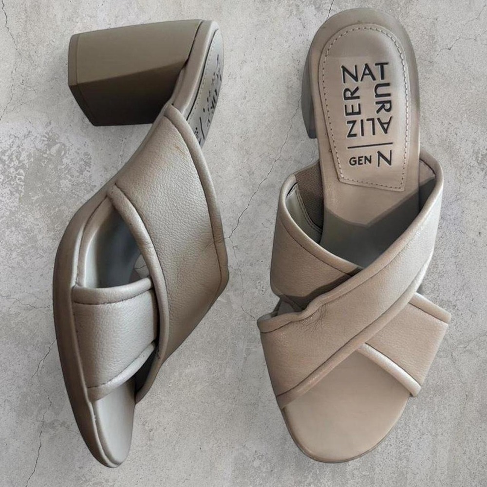 Naturalizer Gen N Gray Crossband Mule Heels